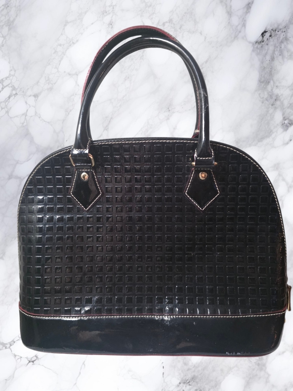 Arcadia Black Patent Satchel